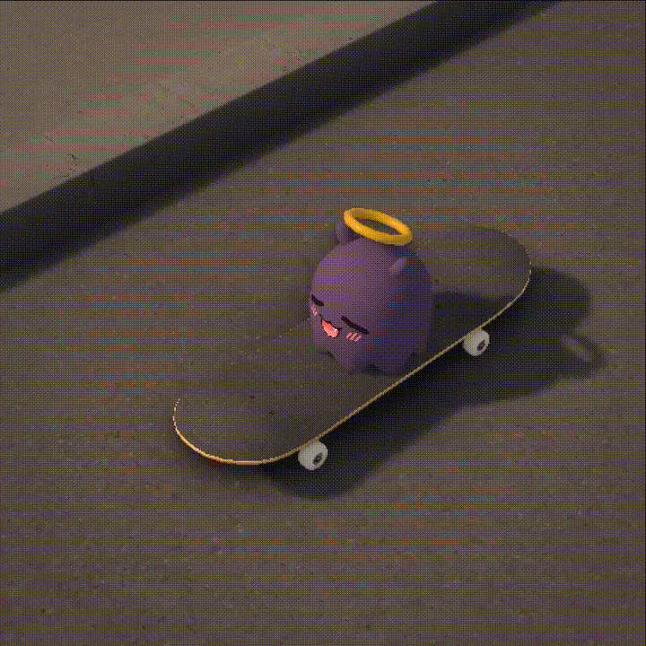 tako on a skateboard